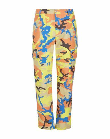 8 By Yoox Camo Printed Wide Leg Cargo Pants Man Pants Yellow Cotton Cover