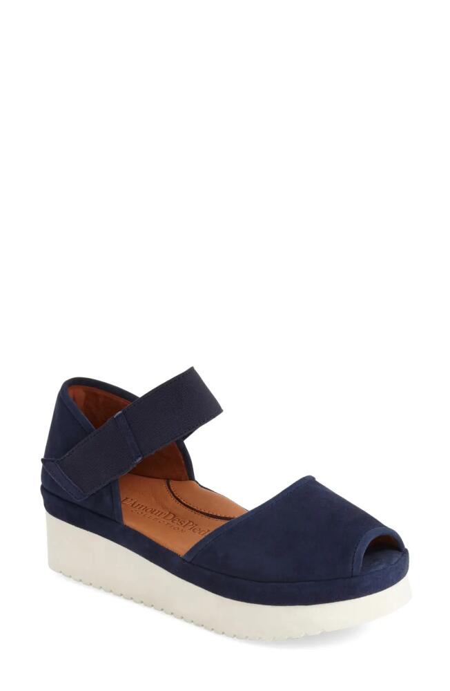 L'Amour des Pieds Amadour Platform Sandal in Navy Suede Leather Cover