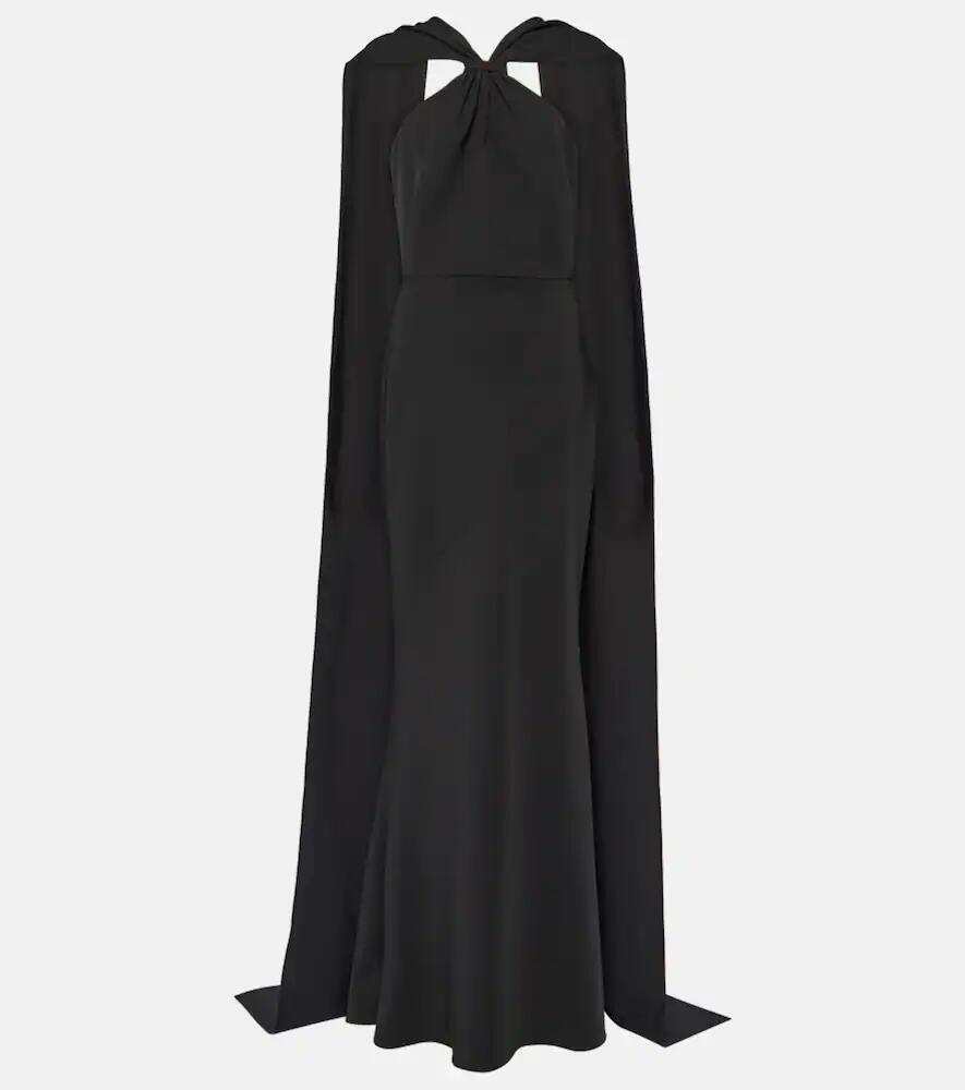 Safiyaa Lilien caped crepe gown Cover