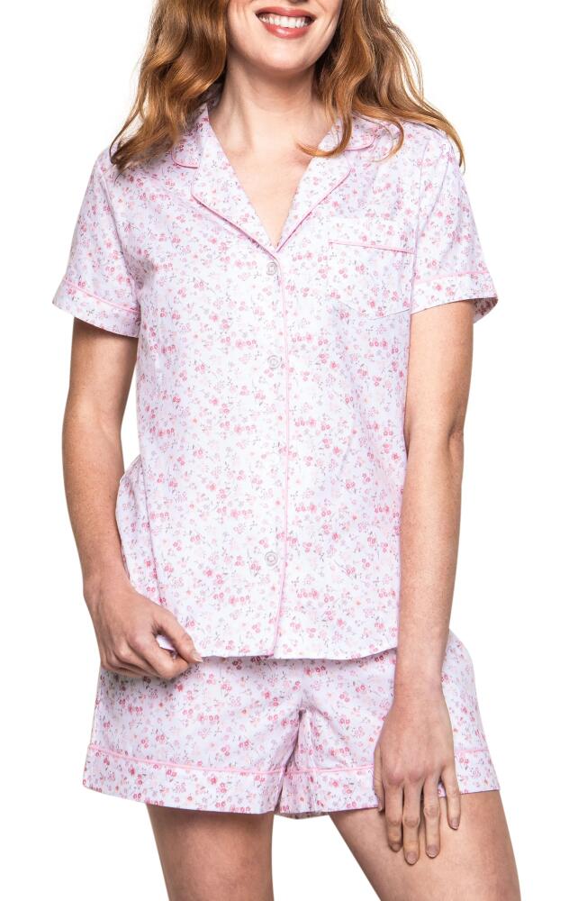 Petite Plume Floral Short Cotton Pajamas in White Cover