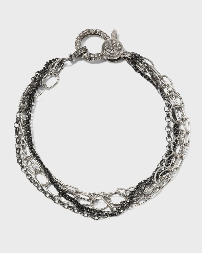 Margo Morrison Multi-Chain Combination Bracelet with a Diamond Clasp Cover