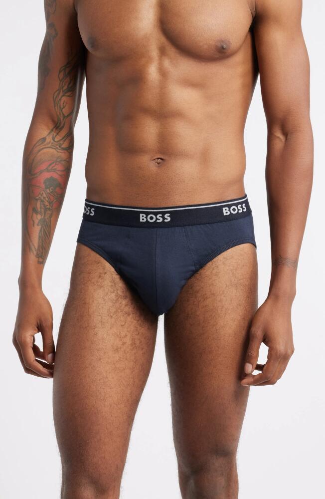 BOSS 3-Pack Assorted Classic Cotton Briefs in Open Blue Cover