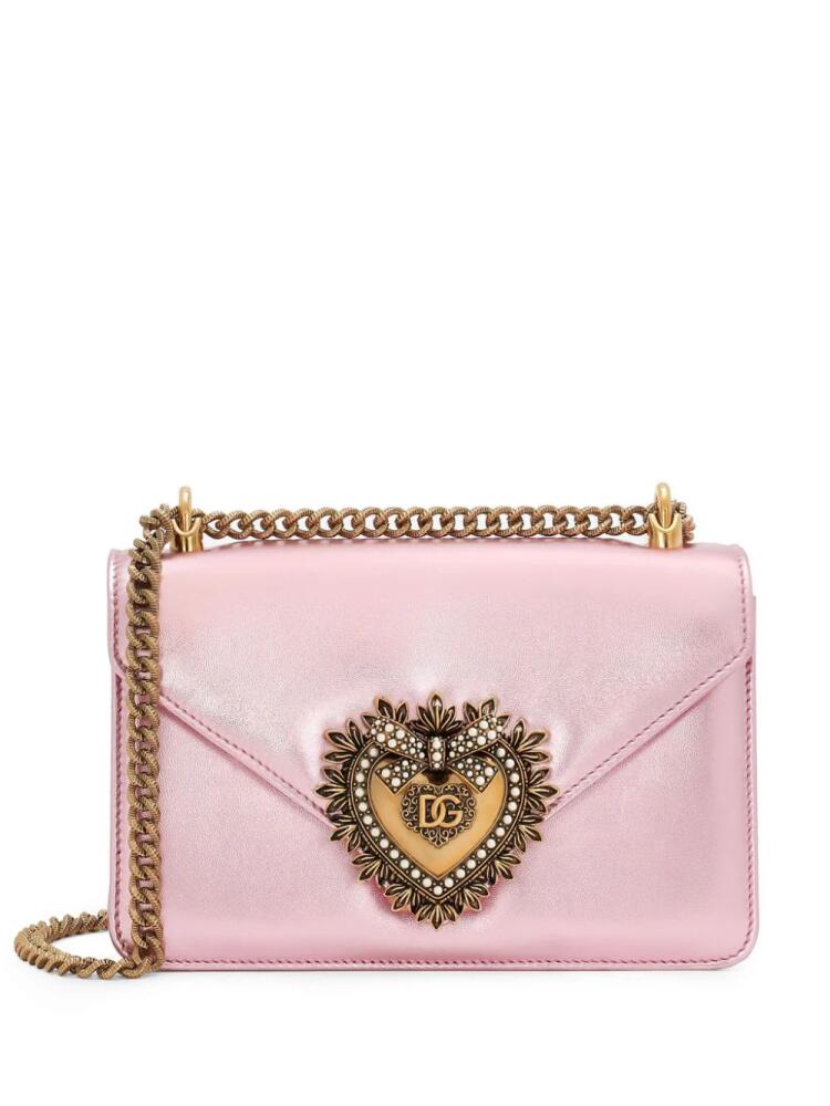 Dolce & Gabbana medium Devotion leather crossbody bag - Pink Cover