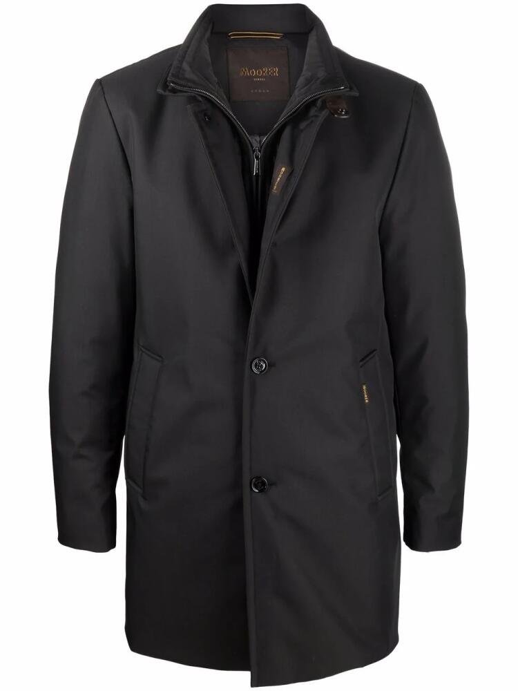 Moorer single-breasted feather-down quilted coat - Black Cover