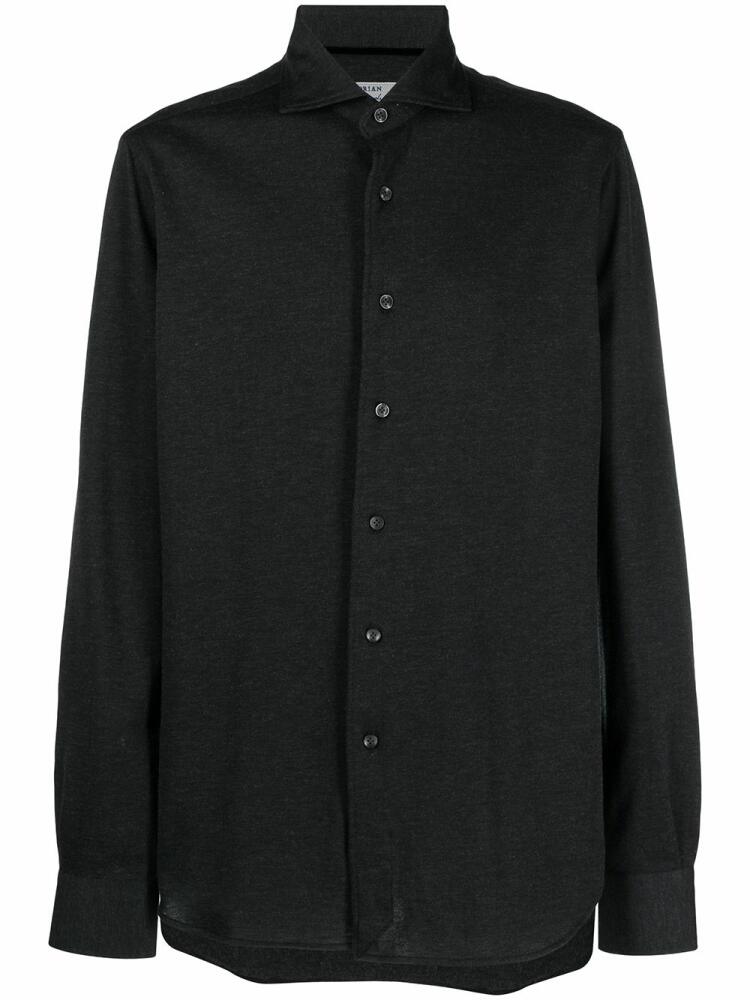 Orian spread collar piqué shirt - Black Cover