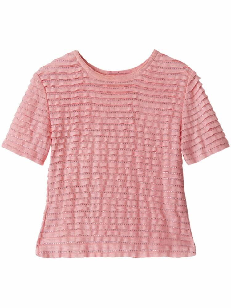 Ermanno Scervino studded cotton T-shirt - Pink Cover