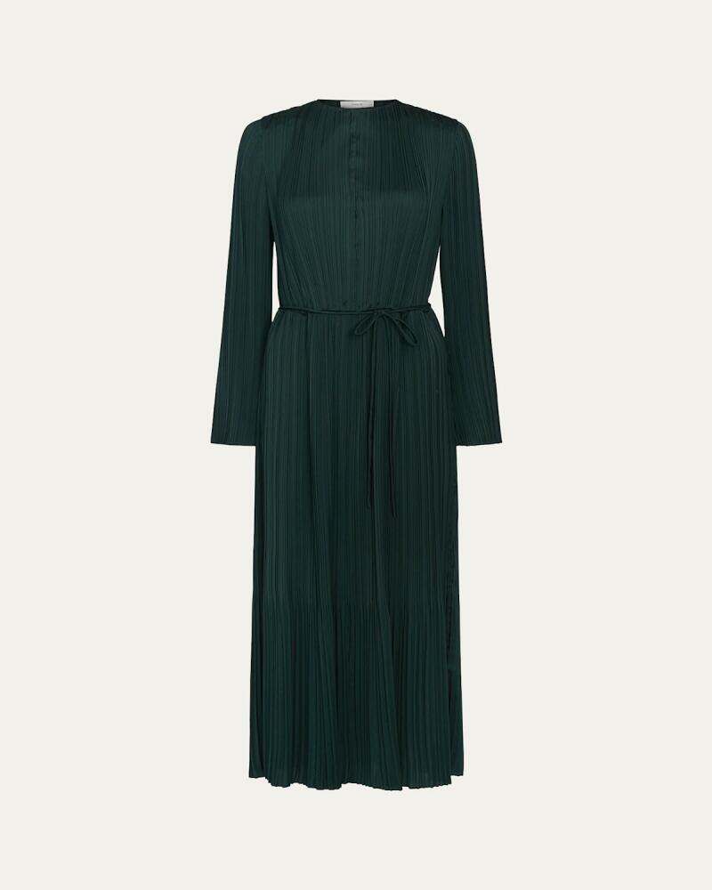 Vince Pleated Long-Sleeve Midi Dress Cover