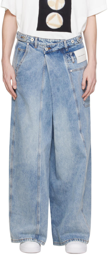 Feng Chen Wang Blue Wide-Leg Jeans Cover