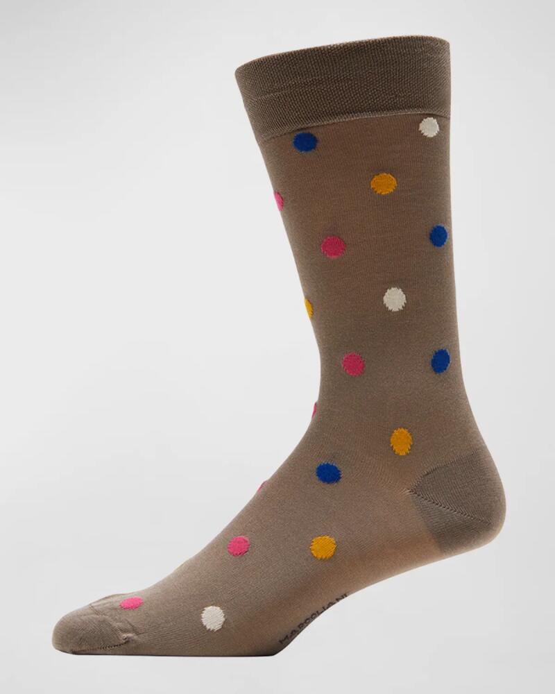 Marcoliani Men's Polka Dot Cotton-Blend Crew Socks Cover