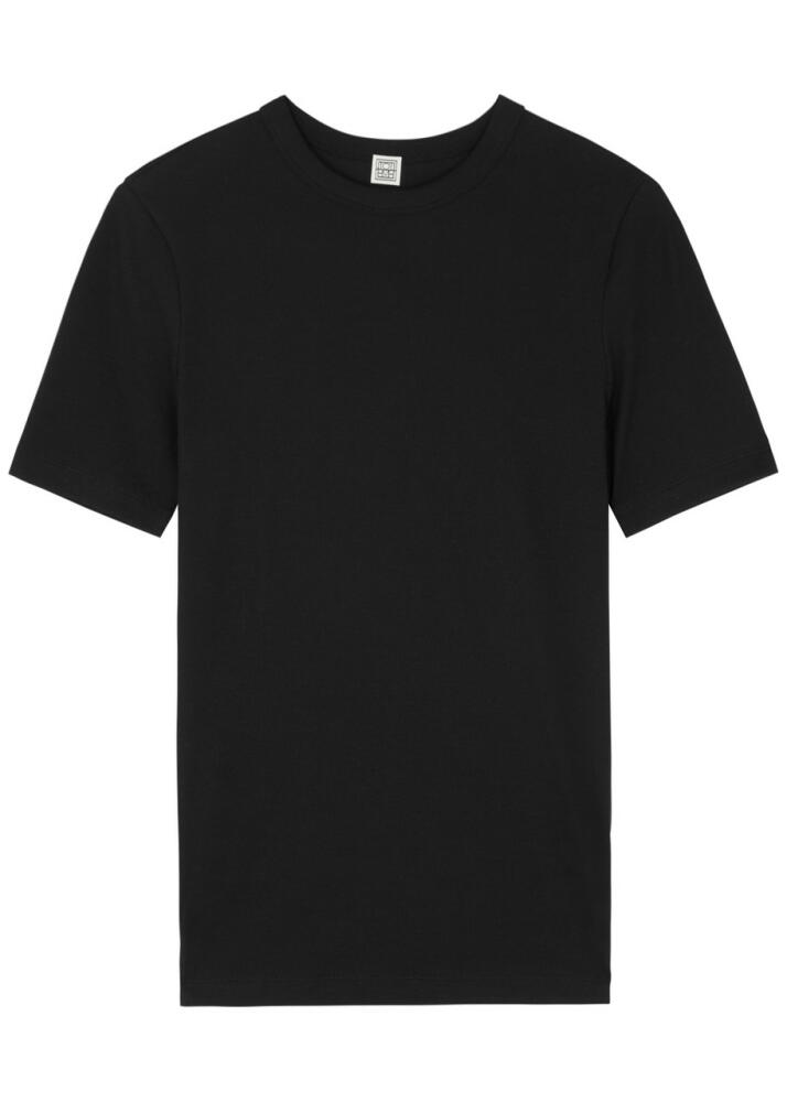 Toteme Ribbed Stretch-cotton T-shirt - Black Cover