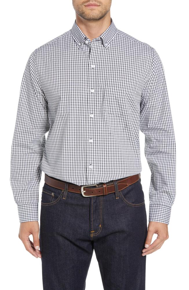 Cutter & Buck Regular Fit Gingham Non-Iron Sport Shirt in Charcoal Cover