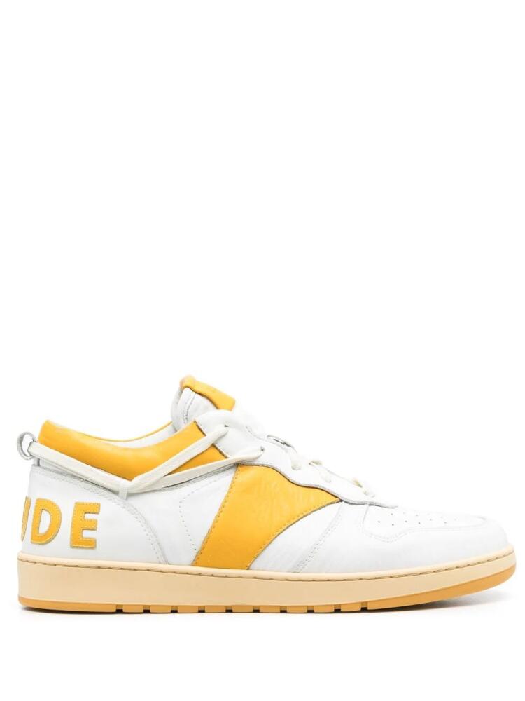 RHUDE embroidered-logo low-top sneakers - White Cover