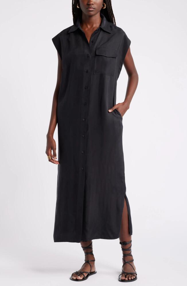 Nordstrom Cap Sleeve Midi Shirtdress in Black Cover