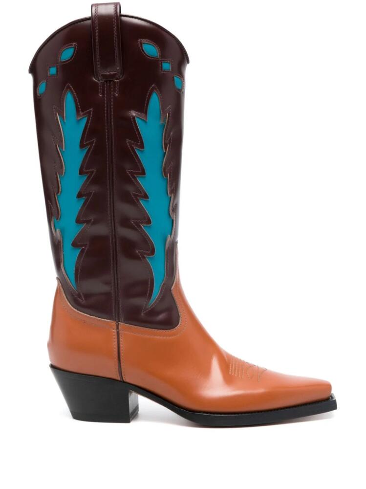 Buttero 50mm leather cowboy boots - Blue Cover