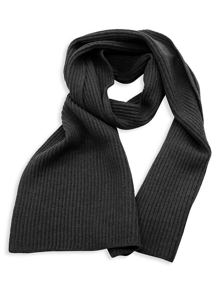 Portolano Men's Ribbed Merino Wool Scarf - Charcoal Cover