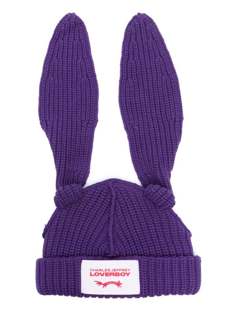 Charles Jeffrey Loverboy Chunky Rabbit beanie - Purple Cover