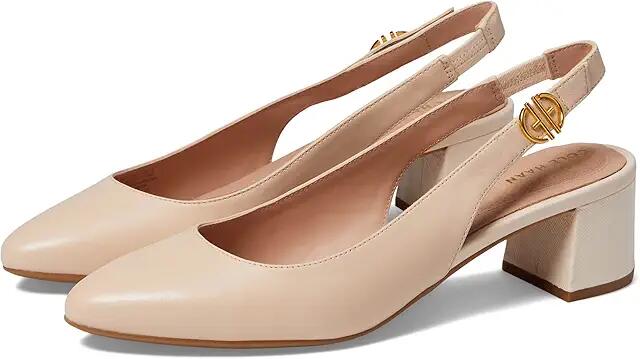 Cole Haan The Go-To Slingback Pump 45 mm (Bleached Tan Leather) Women's Shoes Cover