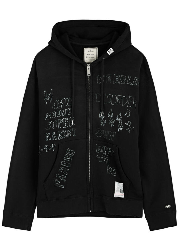 Maison mihara yasuhiro Printed Hooded Cotton Sweatshirt - Black Cover