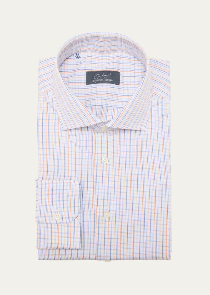 Bergdorf Goodman Men's Cotton Graph Check Dress Shirt Cover