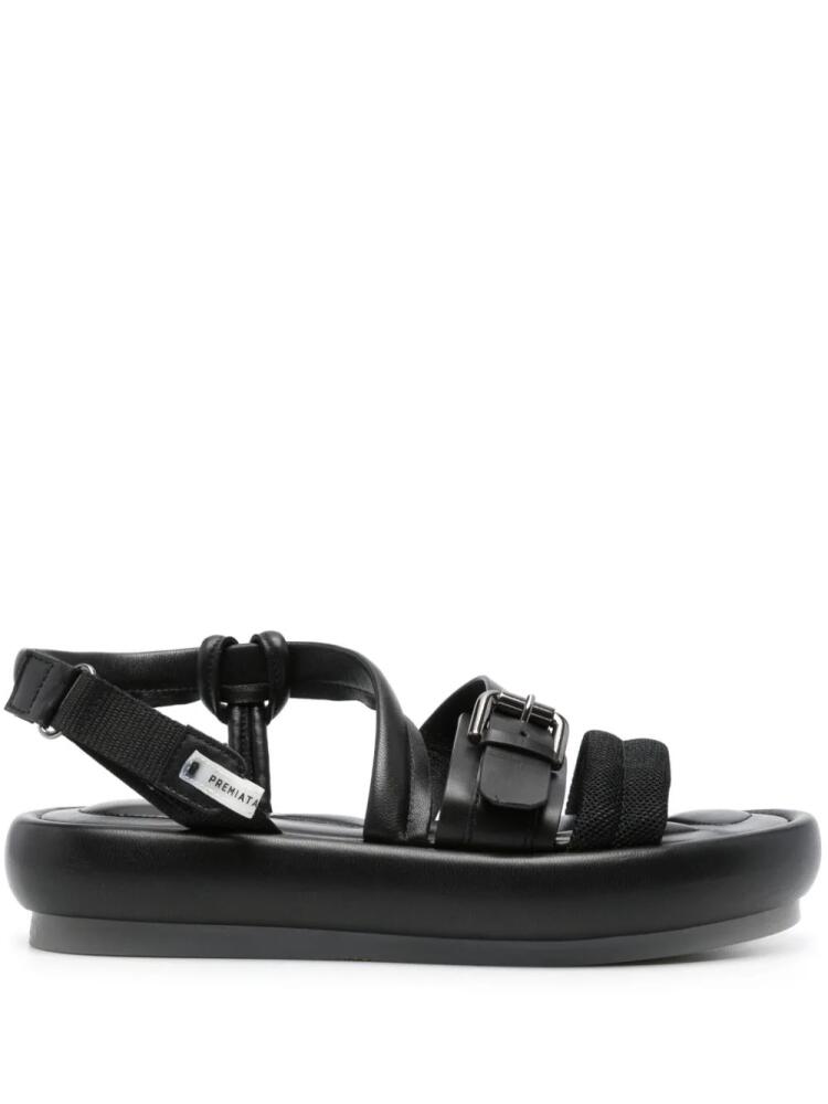 Premiata logo-tag leather sandals - Black Cover