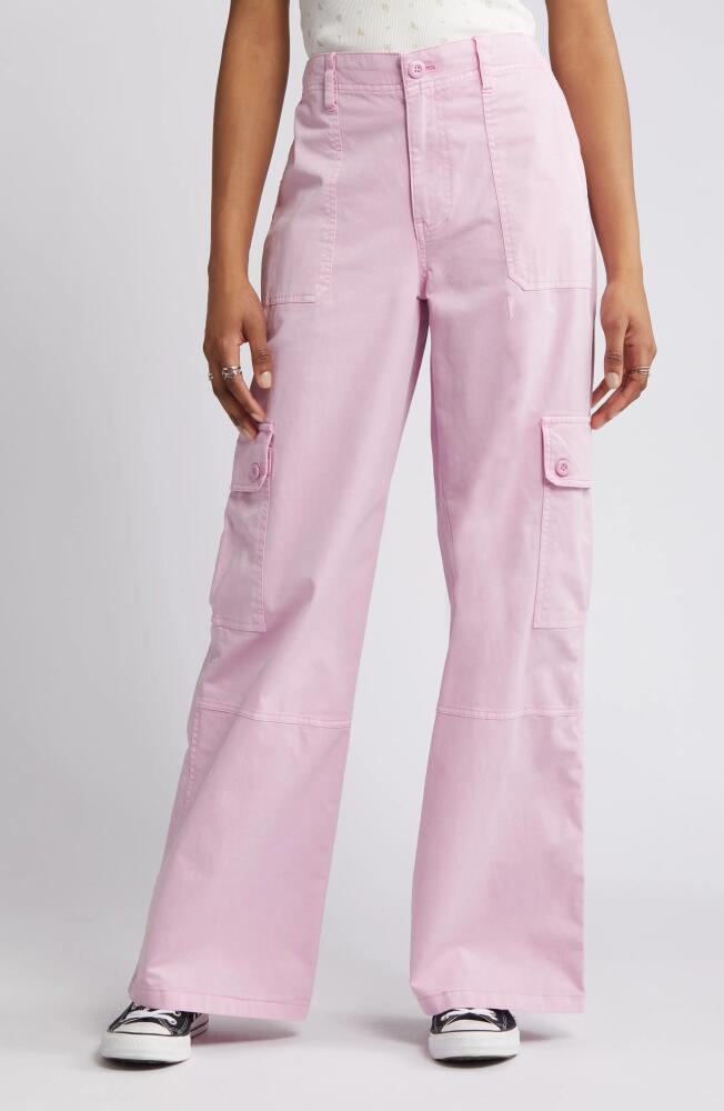 BP. Twill Wide Leg Cargo Pants in Purple Pastel Cover