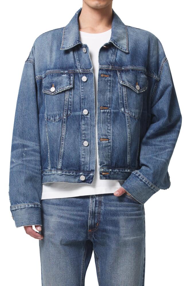 AGOLDE Dorian Denim Trucker Jacket in Illuminate Cover