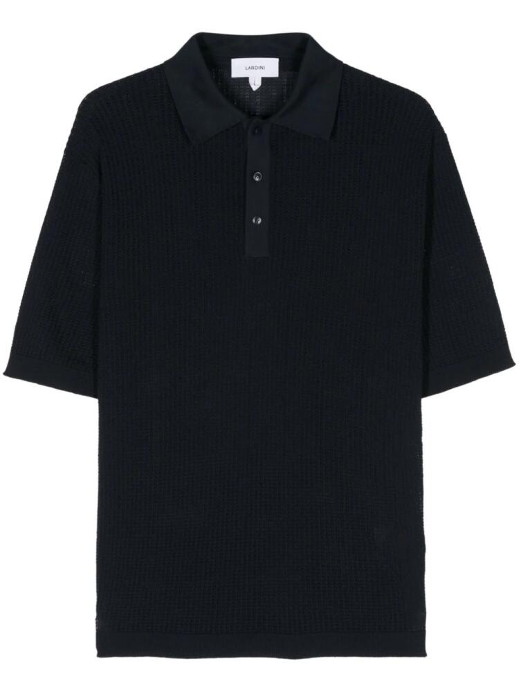 Lardini open-knit polo shirt - Blue Cover