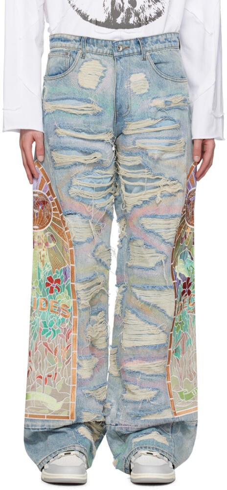 Who Decides War Blue Embroidered Jeans Cover