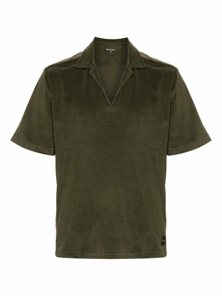 Paul Smith notched-collar towelling-effect shirt - Green Cover