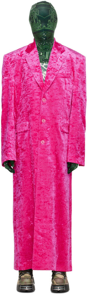 VETEMENTS Pink Button Up Coat Cover