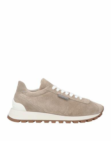 Brunello Cucinelli Woman Sneakers Dove grey Leather, Brass Cover