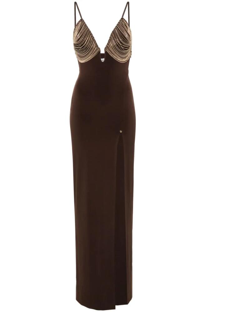 NISSA fringe-detail maxi dress - Brown Cover