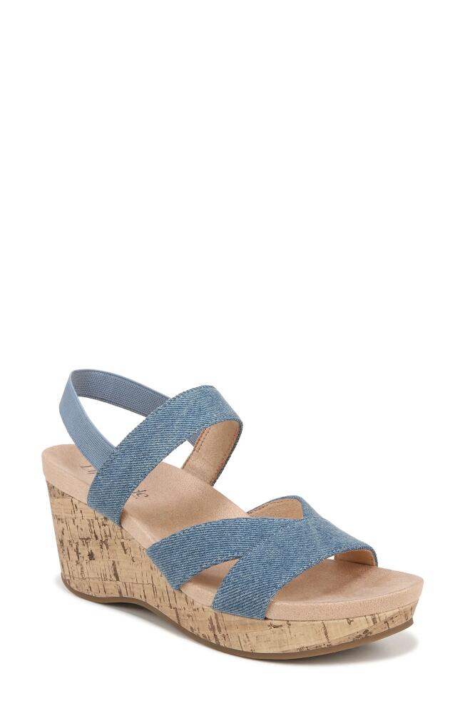 LifeStride Danita Slingback Platform Wedge Sandal in Blue Cover