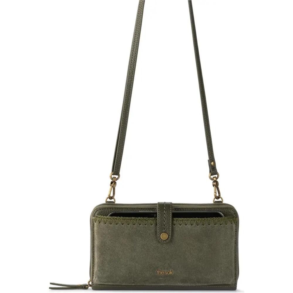 The Sak Iris Smartphone Crossbody in Moss Suede Cover