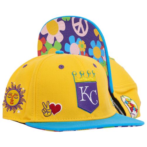 Pro Standard Pro Standard Royals Peace & Love Wool Snapback - Adult Yellow/Multi Cover