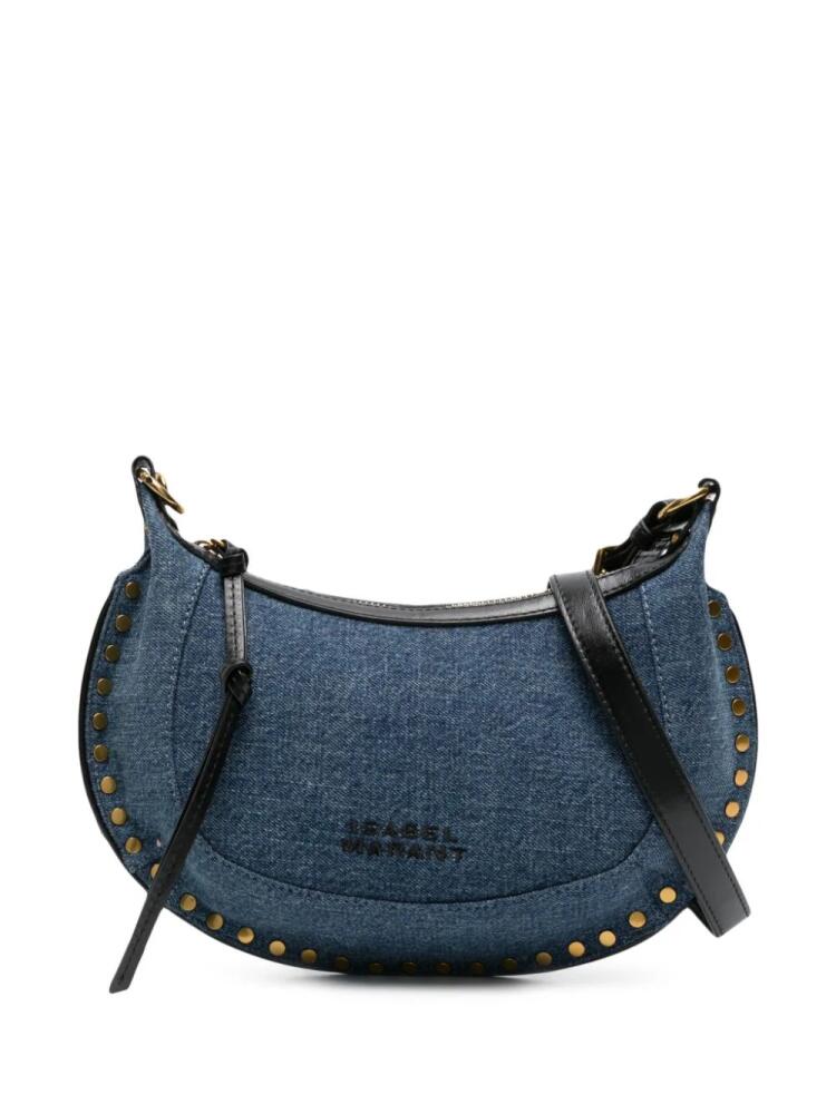 ISABEL MARANT Oskan Moon denim studded shoulder bag - Blue Cover