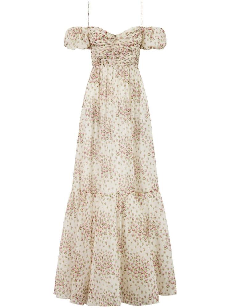 Giambattista Valli floral-print maxi dress - White Cover