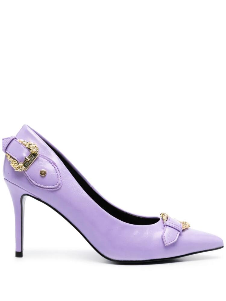 Versace Jeans Couture Baroque-buckle 90mm stiletto pumps - Purple Cover