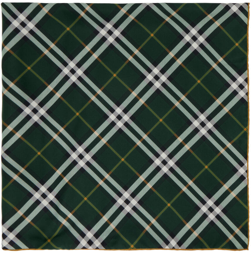 Burberry Green Check Silk Scarf Cover