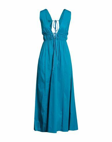 Kaos Woman Maxi dress Azure Cotton, Polyester, Elastane Cover