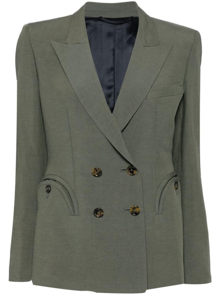 Blazé Milano padded shoulder double-breasted blazer - Green Cover