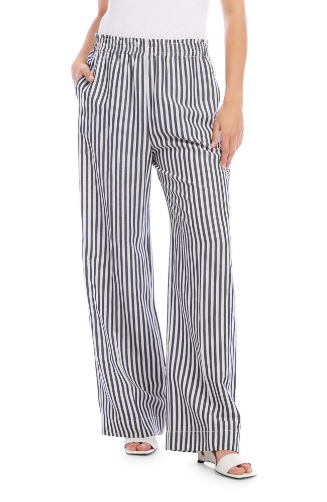 FIFTEEN TWENTY Stripe Wide Leg Pants in Blue Stripe Cover