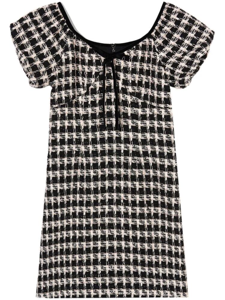 b+ab puff-sleeve tweed dress - Black Cover