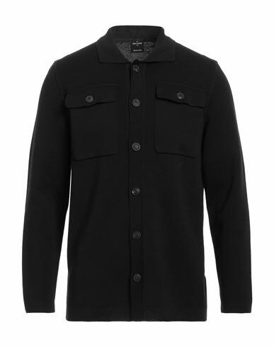 Gran Sasso Man Cardigan Black Virgin Wool Cover