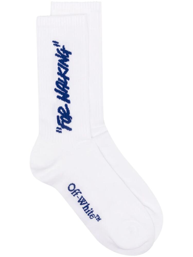 Off-White "For Walking" ribbed crew socks Cover