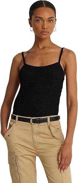 Lauren Ralph Lauren Linen-Blend Sweater Tank Top (Black) Women's Sweater Cover