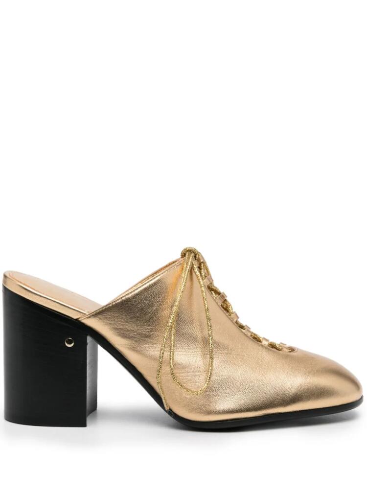 Laurence Dacade Jaimie 85mm leather mules - Gold Cover