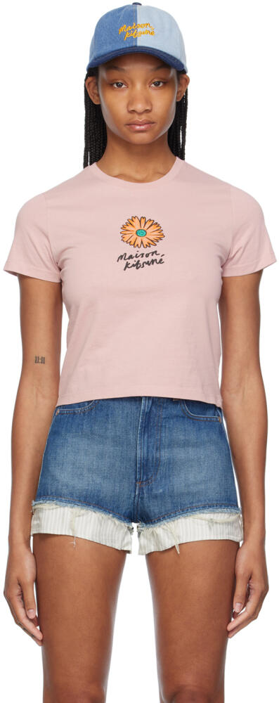 Maison Kitsuné Pink Floating Flower T-Shirt Cover