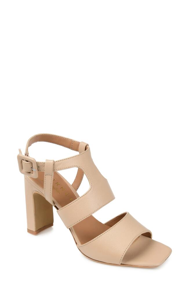 Journee Signature Beckie Block Heel Sandal in Beige Cover