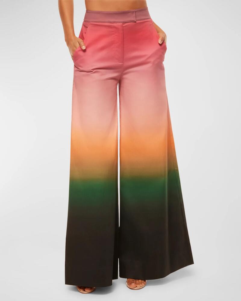 MISA Los Angeles Nico Ombre High-Rise Wide-Leg Poplin Pants Cover